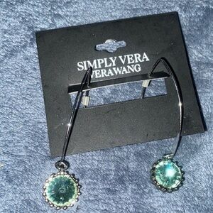 Green Crystal Drop Statement Earrings NWT